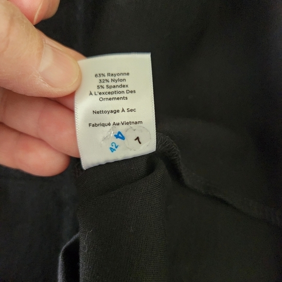 Talbots Embroidered Flounce-Sleeve Shift Dress Black & White, sz 16 - Picture 10 of 11